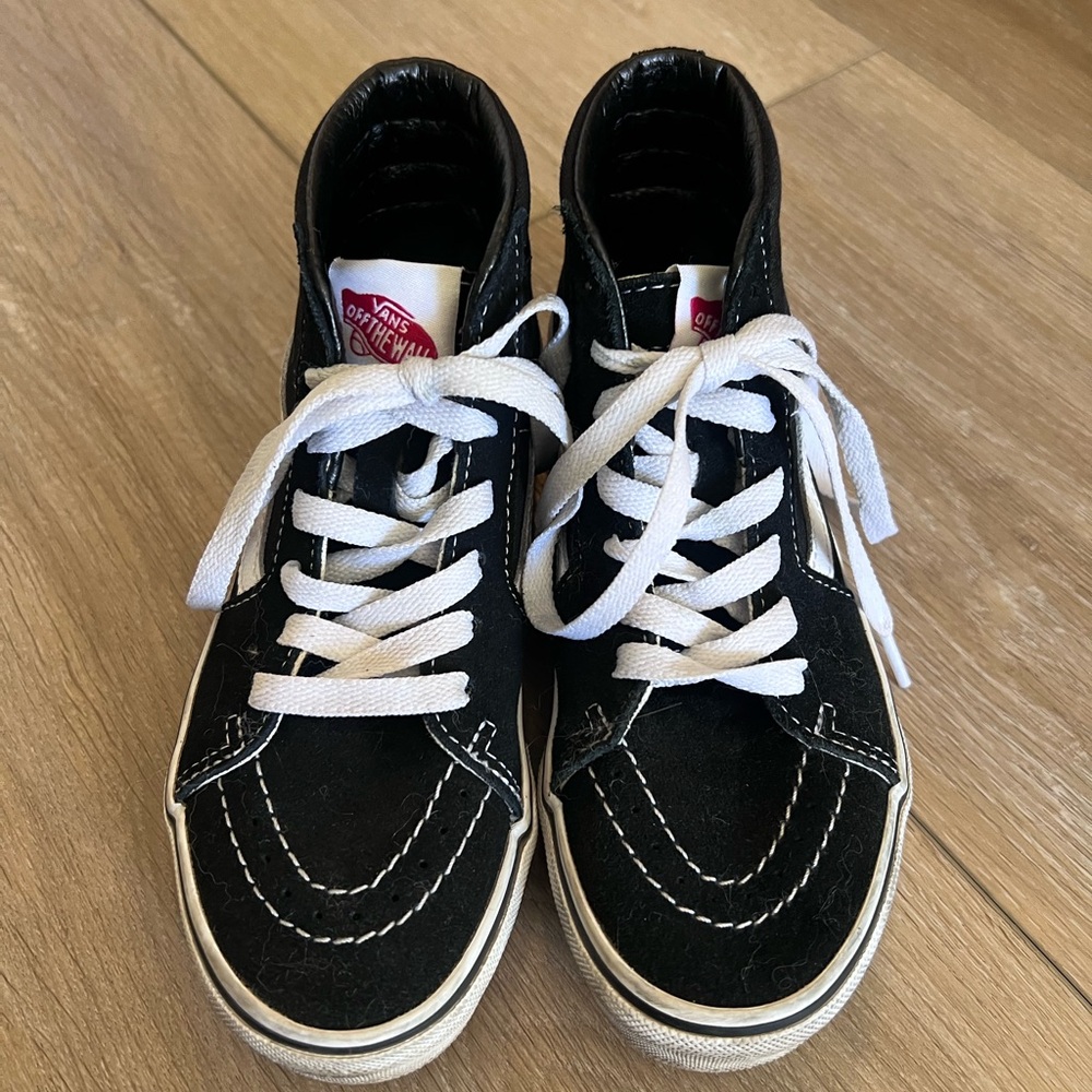 Vans Kids Black and White High-Top Sneakers